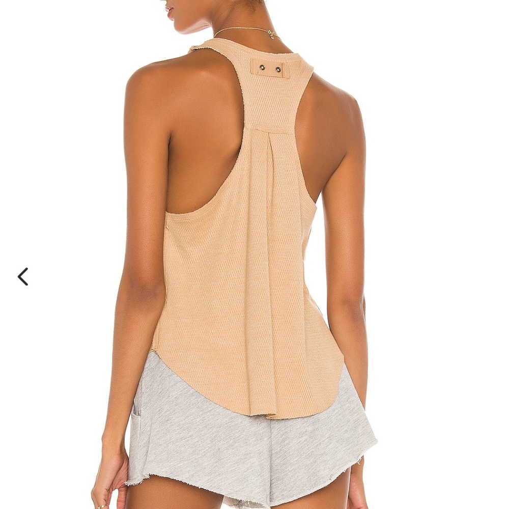 Free People Cool It Thermal Knit Tank Tan S